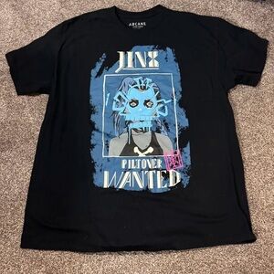 Arcane Jinx Piltover Wanted Graphic Tee Black Size XL